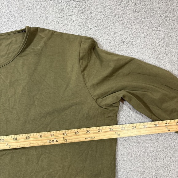 YoungLA 444 Ultimate Hybrid Long Sleeve Shirt Men Sz L Green Cotton Gym - Picture 5 of 7